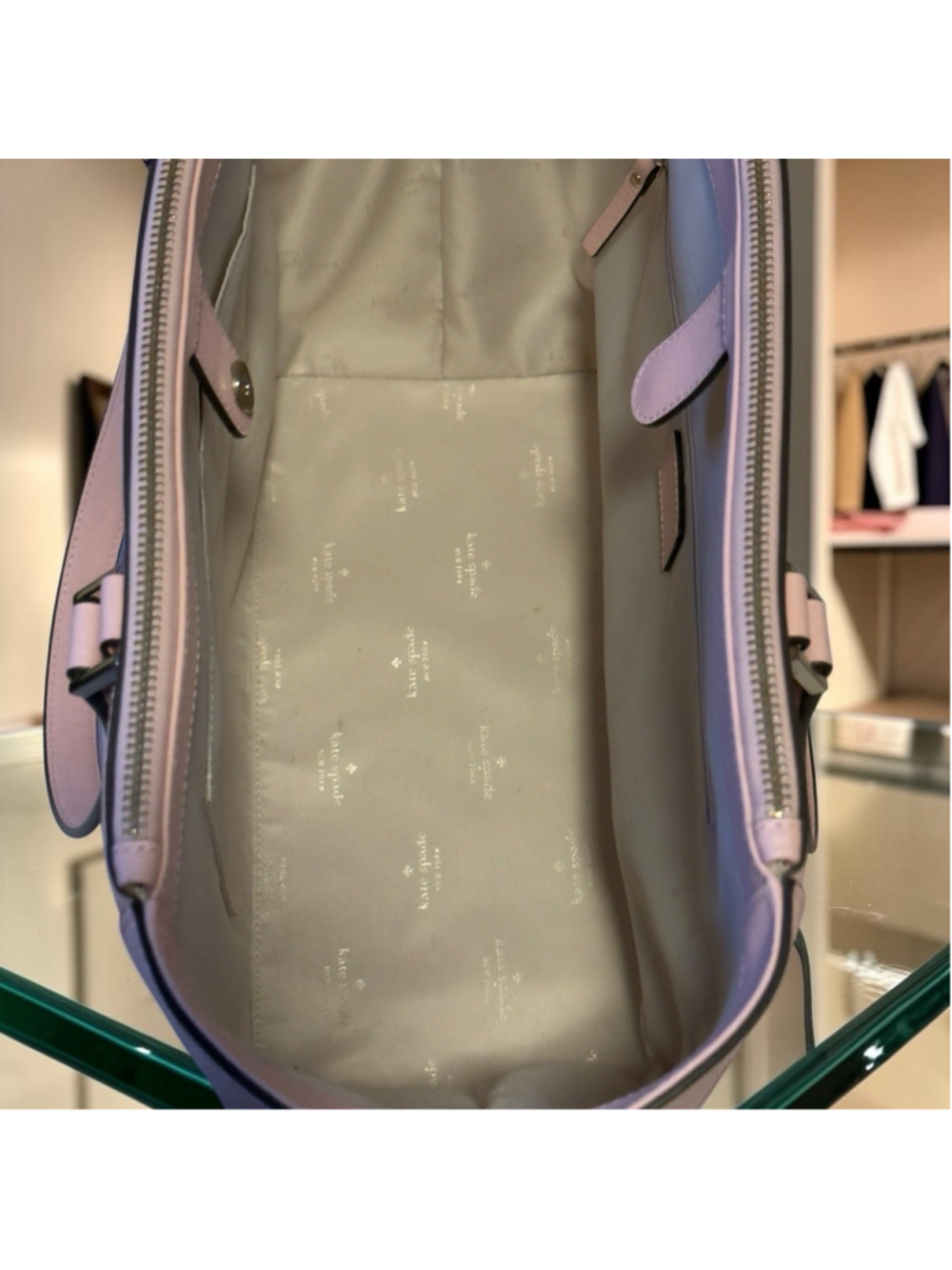 $480 KATE SPADE Newbury Lane Briar Large Tote Pink Leather Zip Handbag EUC - Picture 6 of 14